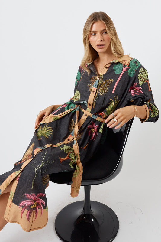 Image of Dresses. Product name - LulaLife Wanda Midi Espresso in Espresso colour by brand - LulaLife