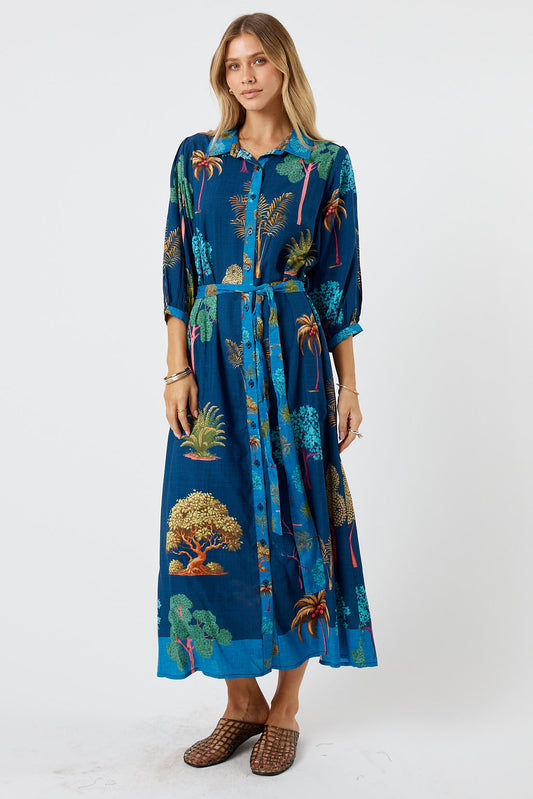 Image of Dresses. Product name - LulaLife Wanda Midi Navy in Navy colour by brand - LulaLife