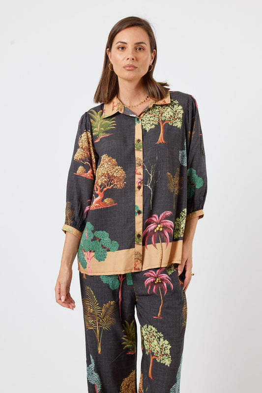 Image of Shirts. Product name - LulaLife Wanda Shirt Espresso in Espresso colour by brand - LulaLife