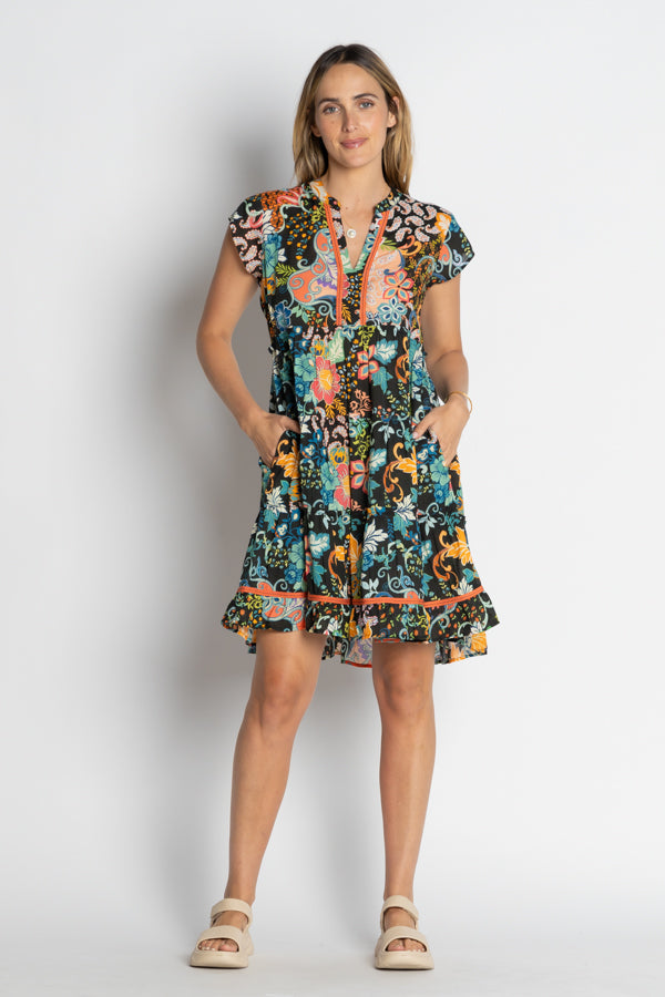 Image of Dresses. Product name - LulaLife Yara Tiered Dress in Red colour by brand - LulaLife