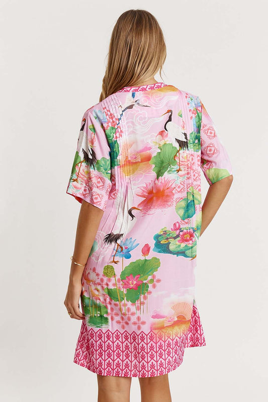 LulaLife Akiko Button Dress (Orchid)