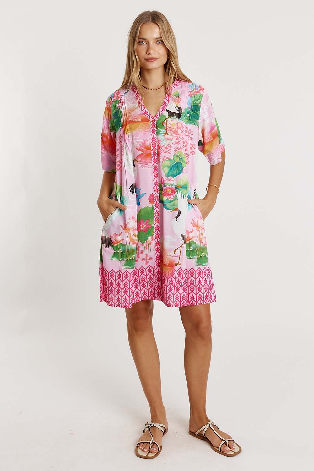 LulaLife Akiko Button Dress (Orchid)
