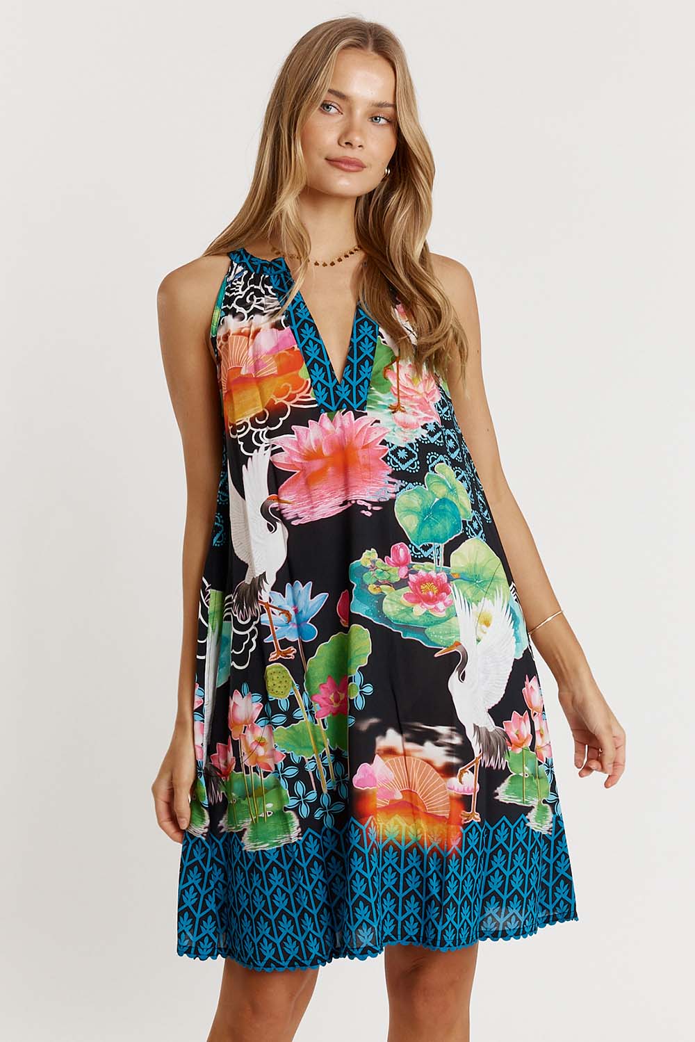 Image of Dresses. Product name - LulaLife Akiko Sundress Ocean in Ocean colour by brand - LulaLife