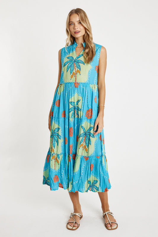 LulaLife Anaya Tiered Midi Lagoon (Red)