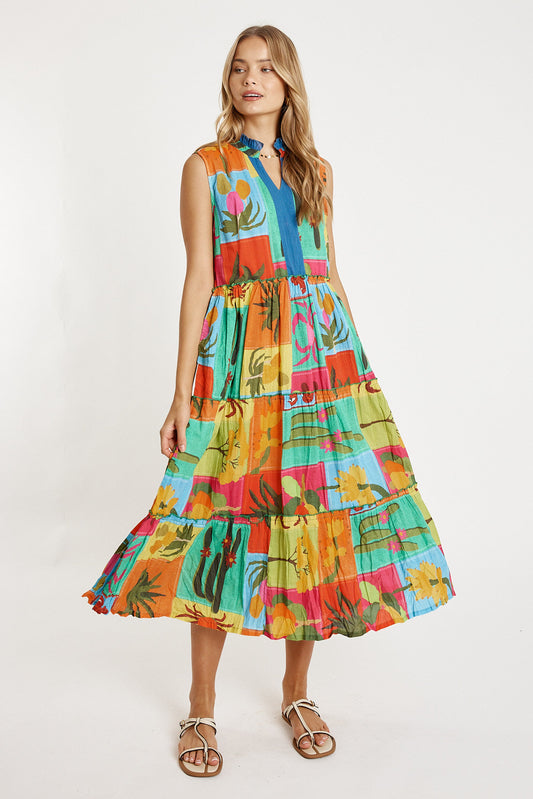 Image of Dresses. Productname: LulaLife Cactus Midi Print in Print colour by brand - LulaLife