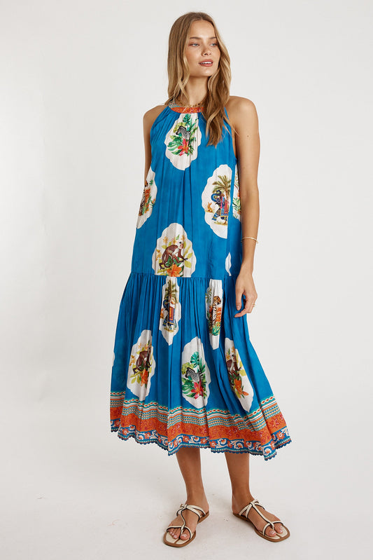 LulaLife Cyra S/Less Midi (Sky)