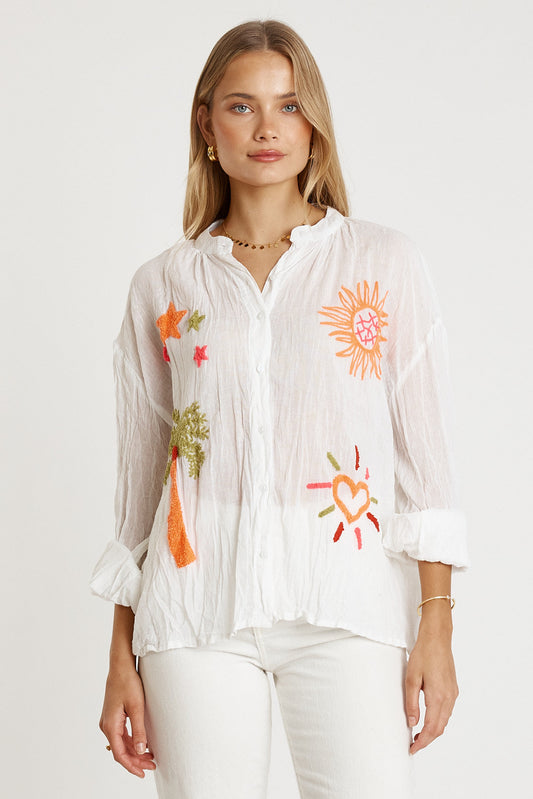 Image of Shirts. Productname: LulaLife Keziah Shirt White in White colour by brand - LulaLife