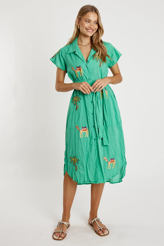 Image of Dresses. Productname: LulaLife Sahara Shirtmaker Sea in Sea colour by brand - LulaLife