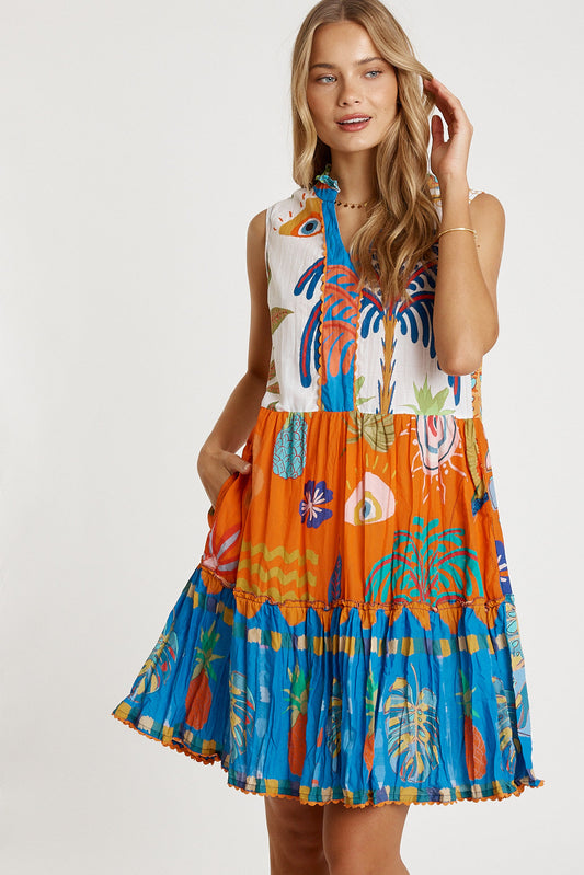 Image of Dresses. Productname: LulaLife Tasmin S/Less Dress Multi in Multi colour by brand - LulaLife