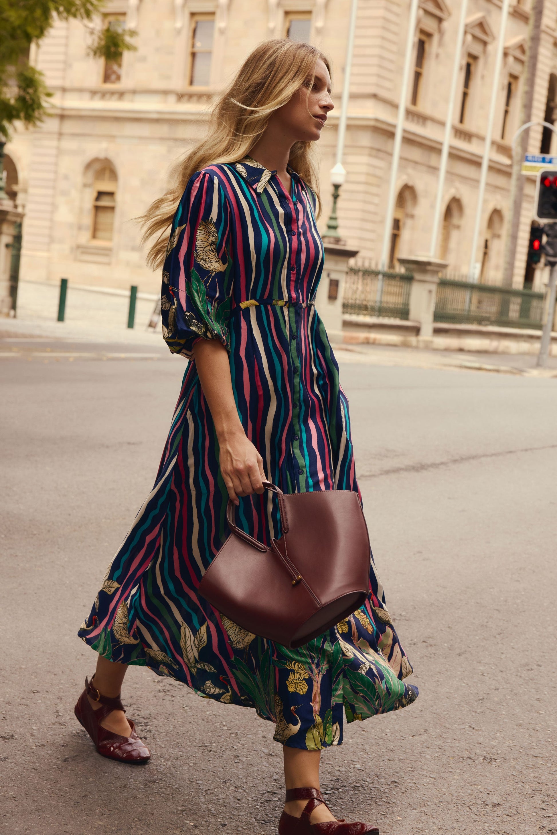 Image of Dresses. Productname: LulaSoul Cambridge Midi in Berry colour by brand - LulaSoul