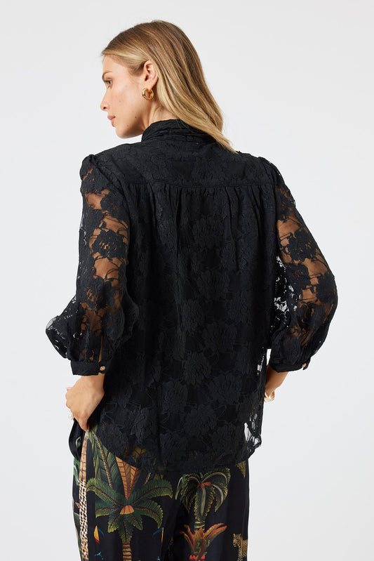 LulaSoul Chandler Lace Shirt (Black)