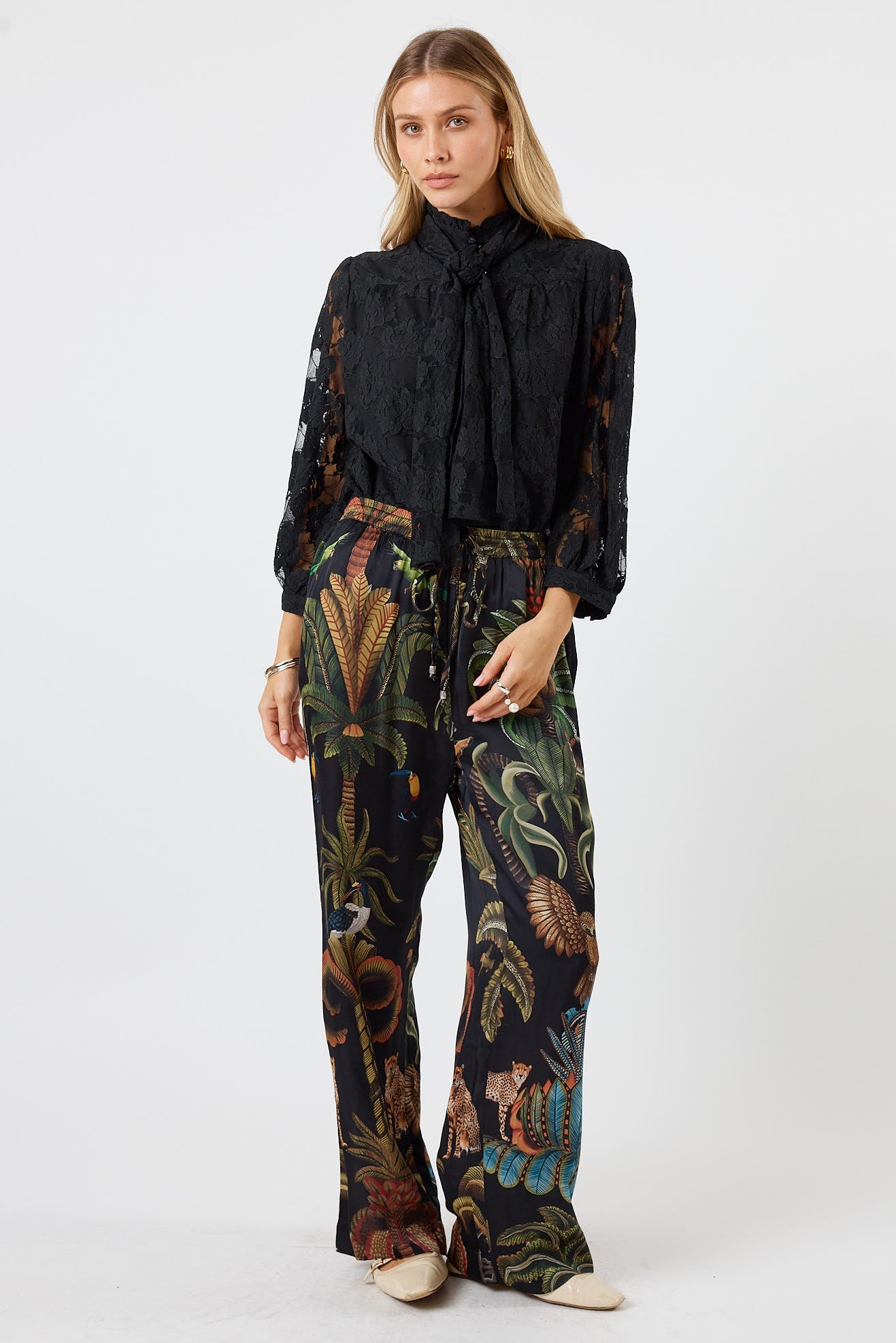 LulaSoul Chandler Lace Shirt (Black)