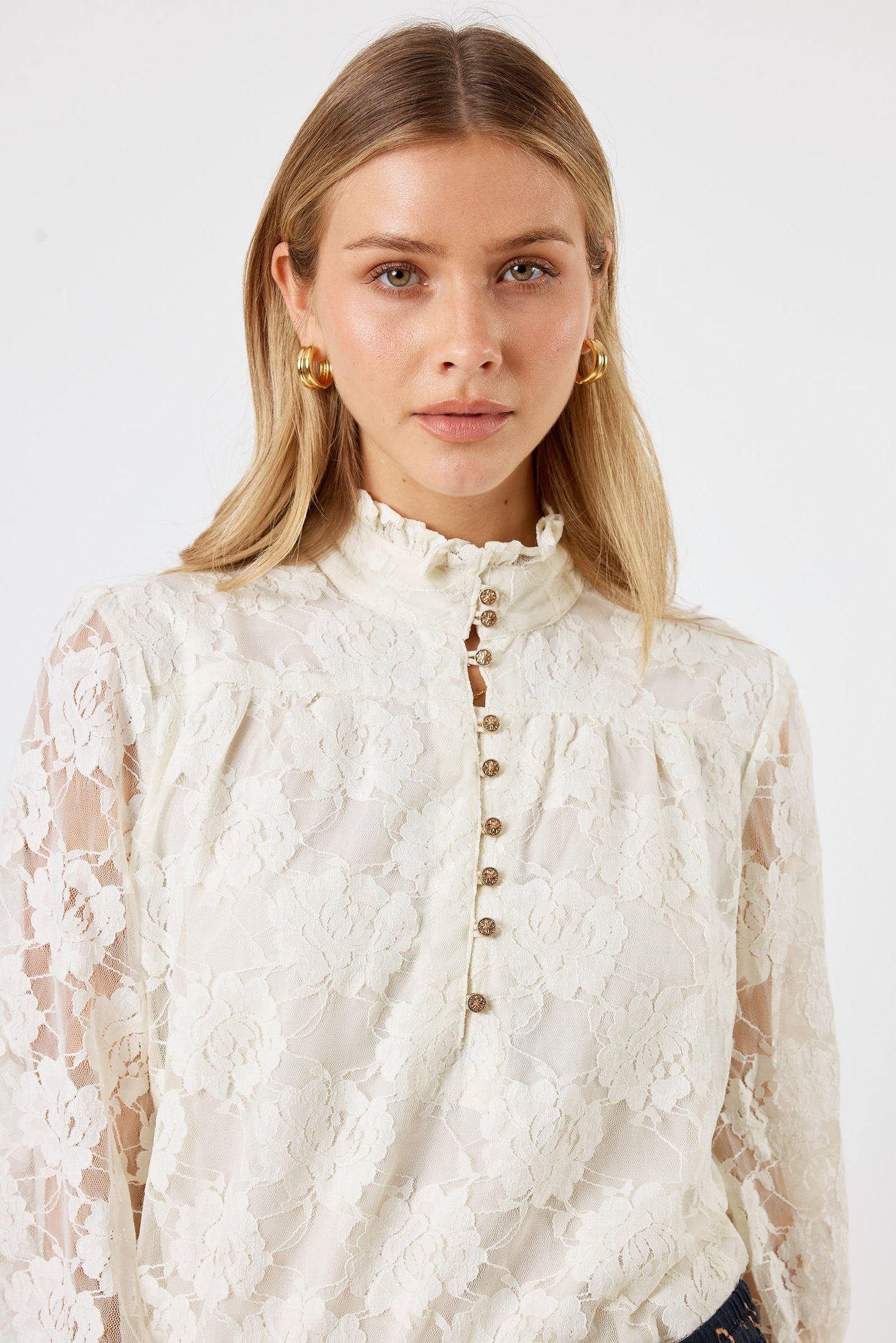 LulaSoul Chandler Lace Shirt (Cream)