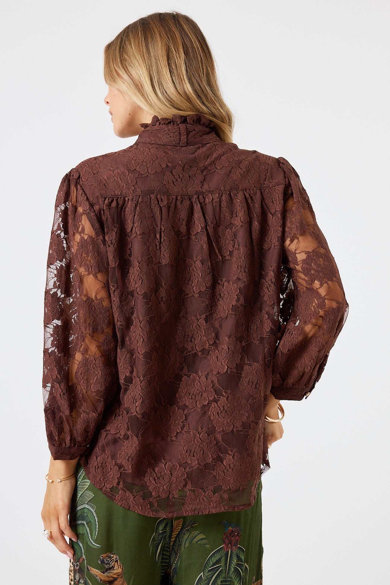 LulaSoul Chandler Lace Shirt (Espresso)