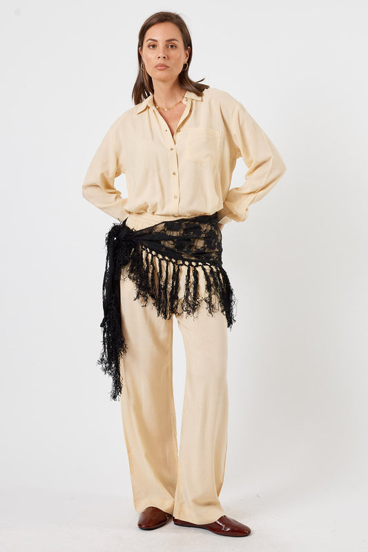 Image of Scarves & Shawls. Product name - LulaSoul Chandler Scarf Black in Black colour by brand - LulaSoul