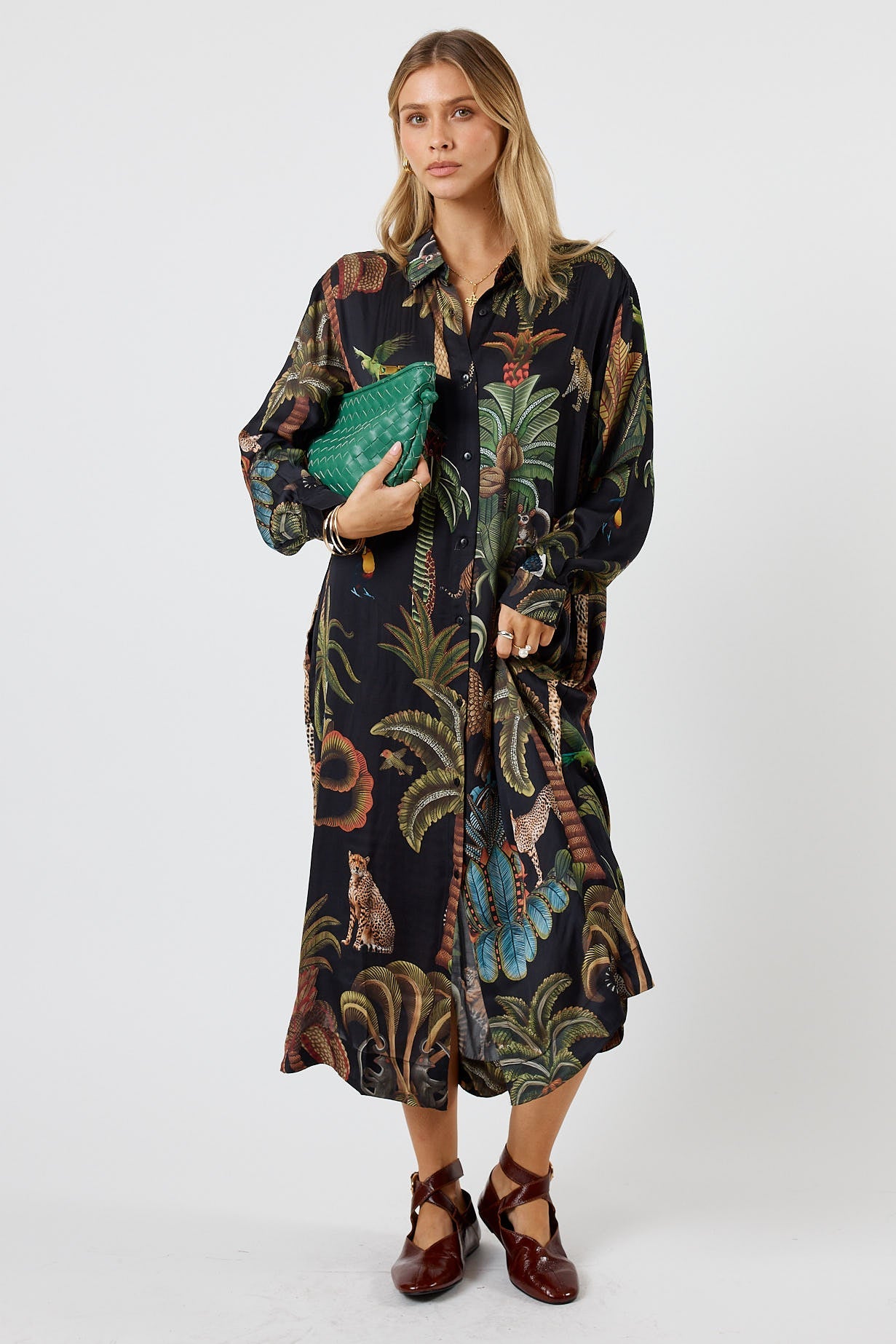 Image of Dresses. Productname: LulaSoul Cheetah Shirtmaker Black in Black colour by brand - LulaSoul