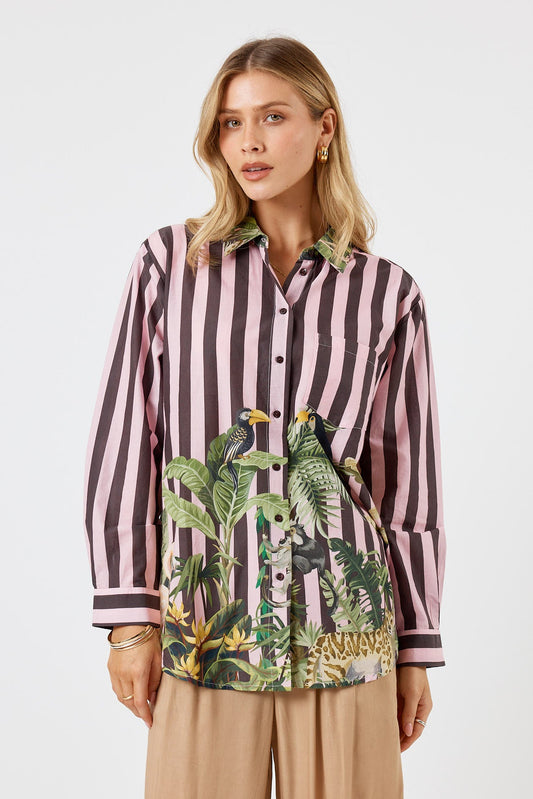 Image of Shirts. Product name - LulaSoul Forestville Shirt Espresso in Espresso colour by brand - LulaSoul