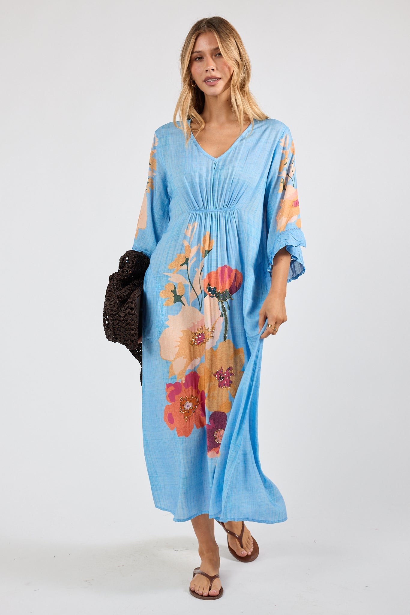 Image of Dresses. Product name - PRE SALE | LulaSoul Hana Midi Indigo in Indigo colour by brand - Lulasoul