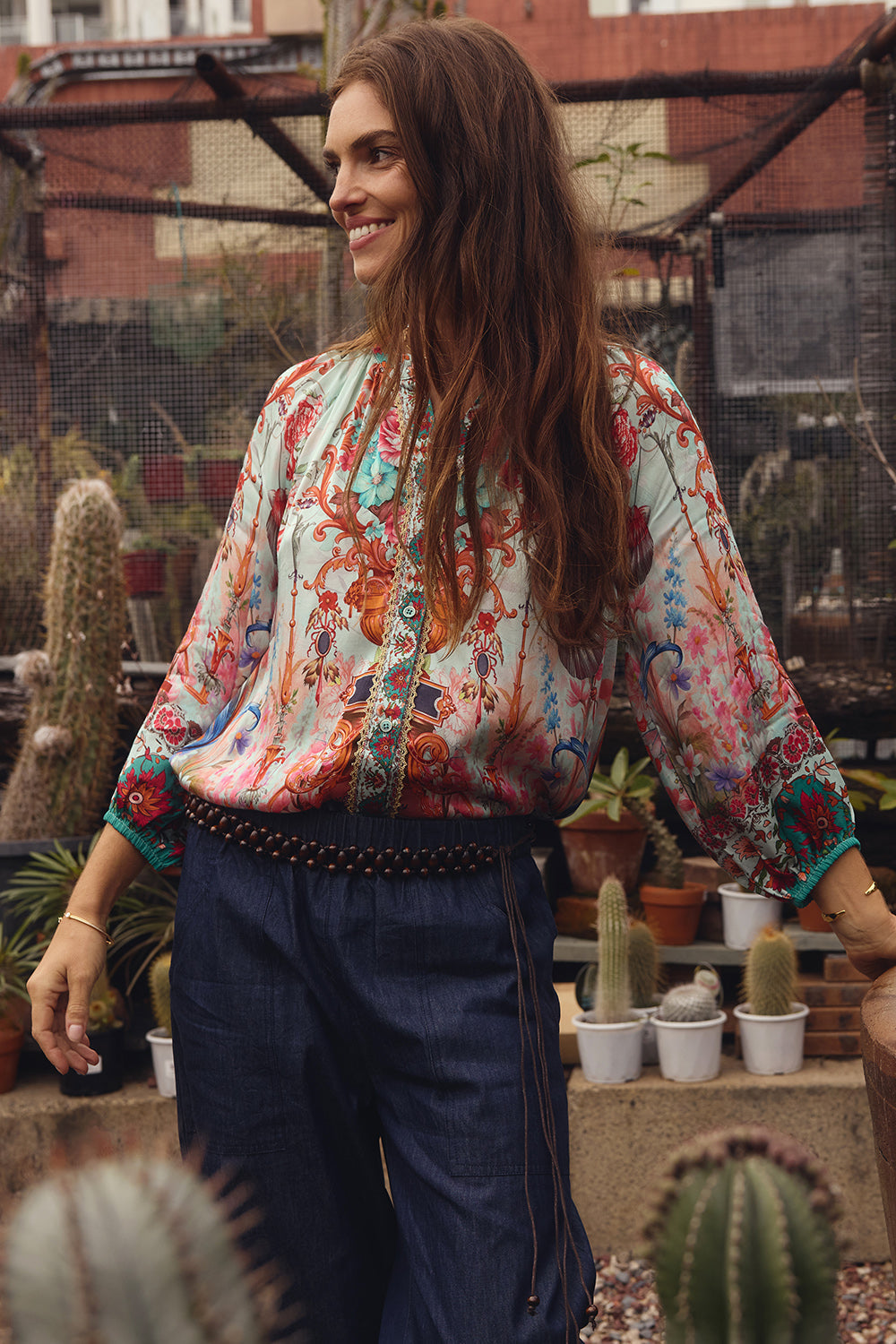 Image of a model wearing Tops. Product name - LulaSoul Jardine Top in Top colour by brand - Lulasoul
