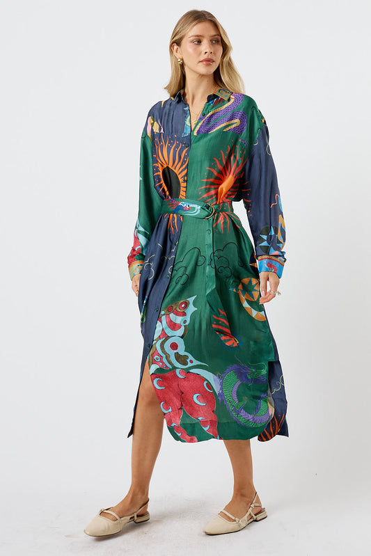 Image of Dresses. Product name - LulaSoul Kamloops Shirtmaker Multi in Multi colour by brand - LulaSoul