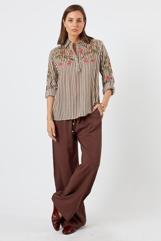 Image of Shirts. Productname: LulaSoul Ontario Shirt Espresso in Espresso colour by brand - LulaSoul