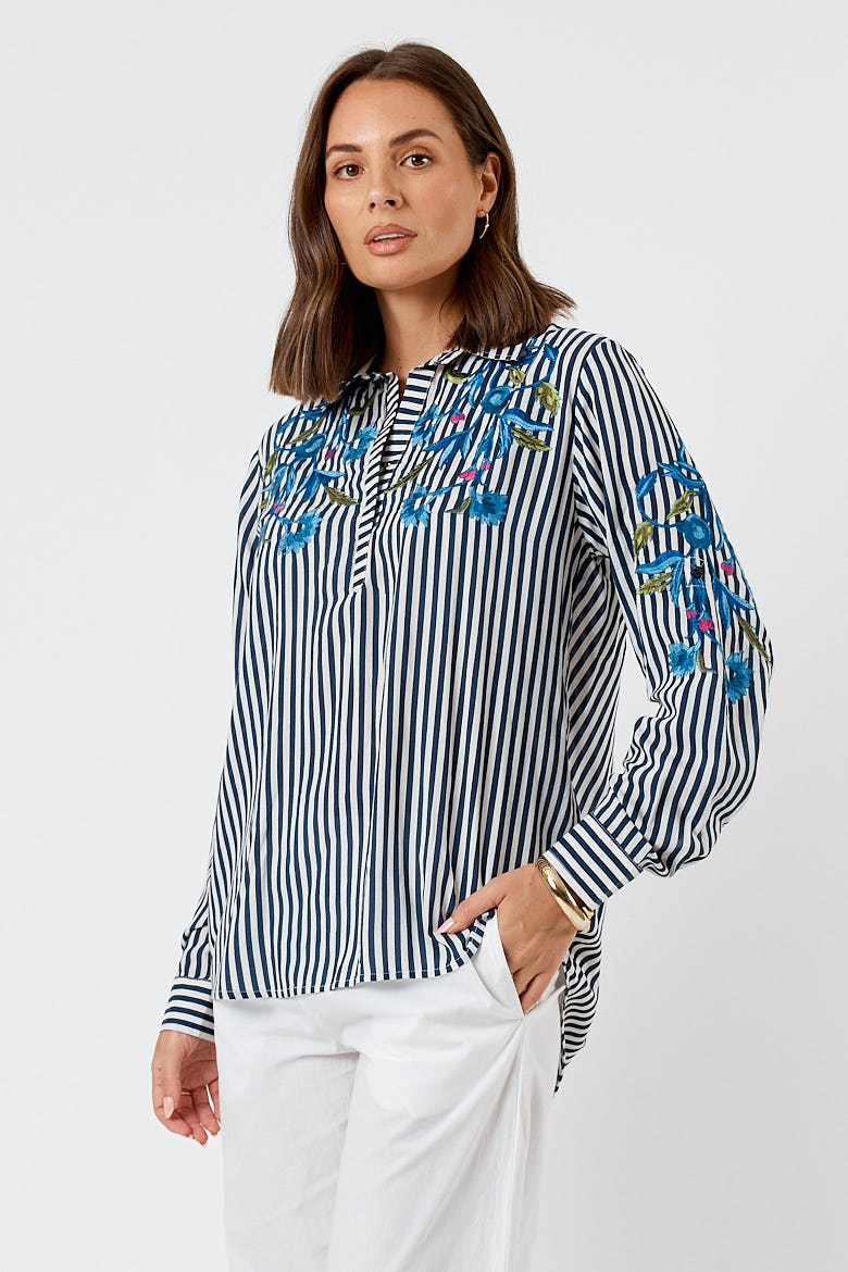 LulaSoul Ontario Shirt Stripe (Navy)