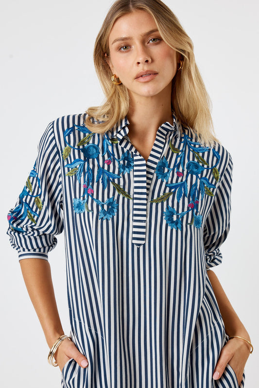 LulaSoul Ontario Shirtmaker Stripe (Navy)