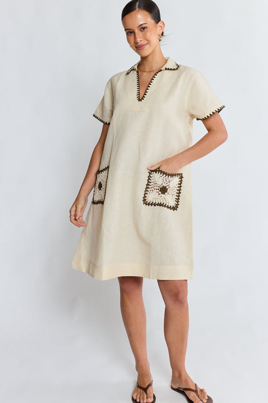 Image of Dresses. Product name - PRE SALE | LulaSoul Reine Dress Vanilla in Vanilla colour by brand - Lulasoul