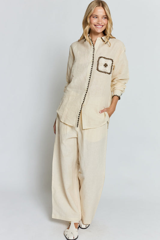 Image of Shirts. Product name - PRE SALE | LulaSoul Reine Shirt Vanilla in Vanilla colour by brand - Lulasoul
