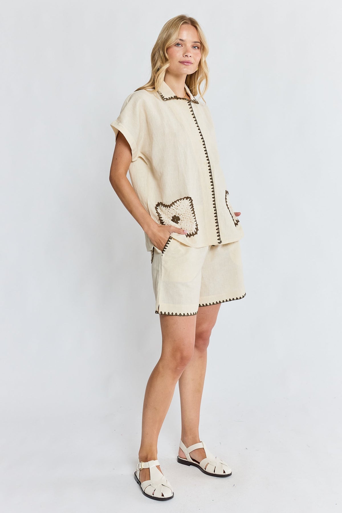 PRE SALE | LulaSoul Reine Short Sleeve Shirt (Vanilla)