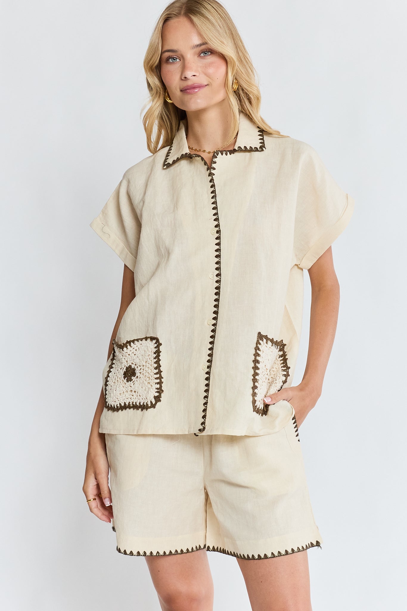 PRE SALE | LulaSoul Reine Short Sleeve Shirt (Vanilla)