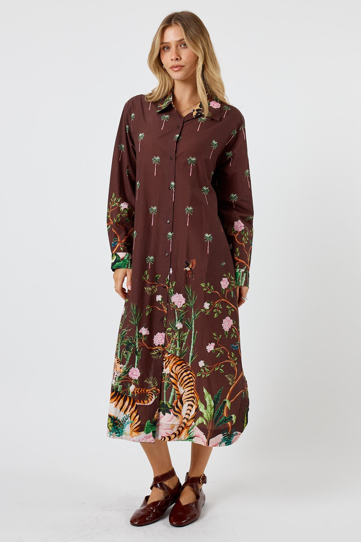 Image of Dresses. Product name - LulaSoul Samatra Shirtmaker Espresso in Espresso colour by brand - LulaSoul