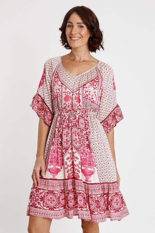 Image of Dresses. Productname: LulaSoul Sensiri Tie Dress Fuschia in Fuschia colour by brand - LulaSoul