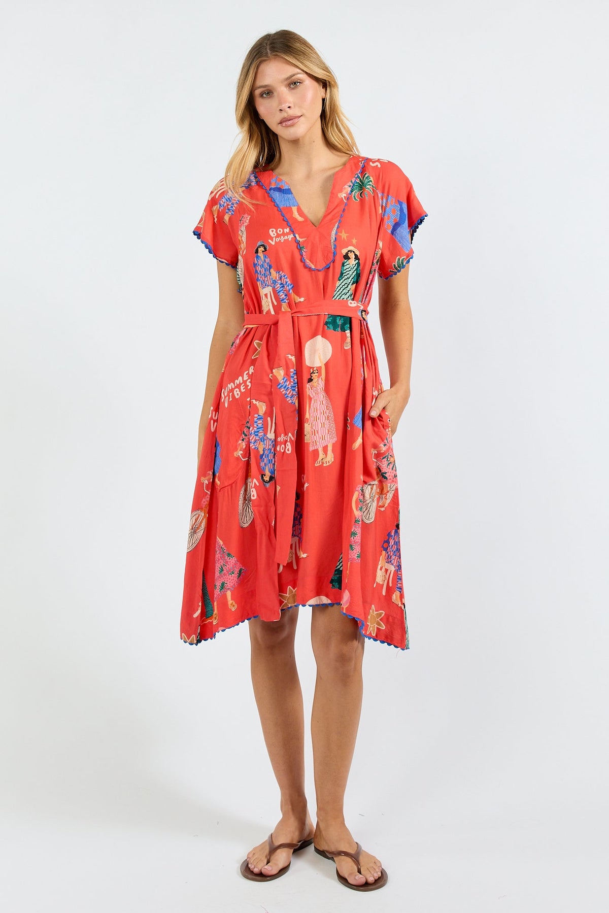 Image of Dresses. Product name - PRE SALE LulaSoul Summer Vibes Dress Melon in Melon colour by brand - Lulasoul