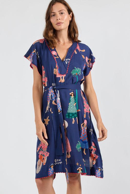 Image of Dresses. Product name - PRE SALE | LulaSoul Summer Vibes Dress Navy in Navy colour by brand - Lulasoul