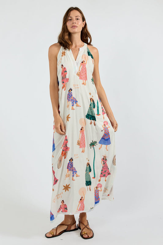 Image of Dresses. Product name - PRE SALE | LulaSoul Summer Vibes Maxi White in White colour by brand - Lulasoul