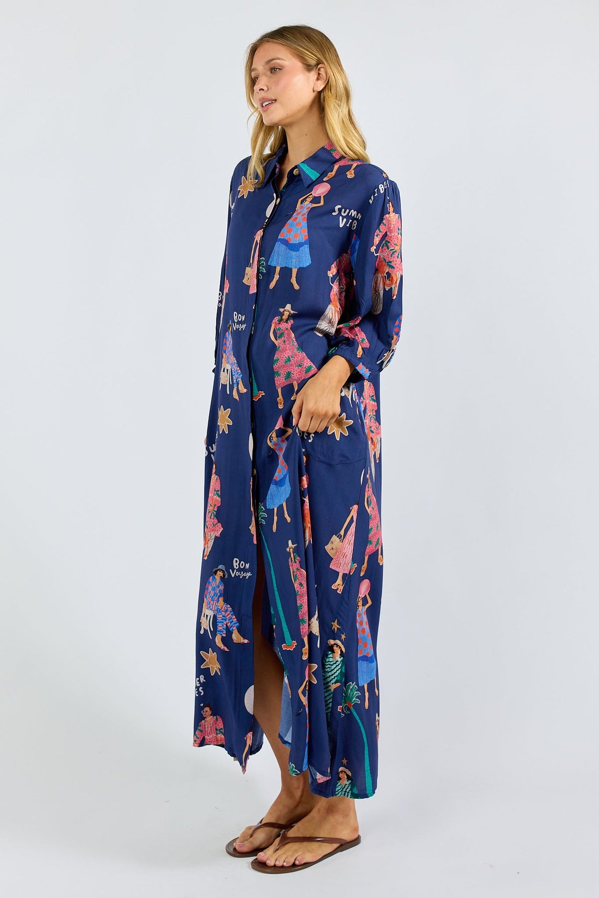 PRE SALE | LulaSoul Summer Vibes Shirtdress (Navy)