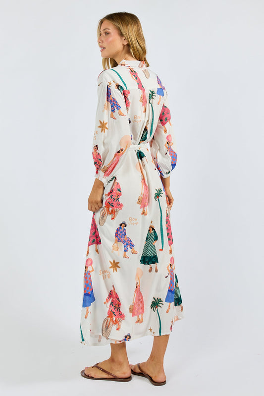 PRE SALE | LulaSoul Summer Vibes Shirtdress (White)
