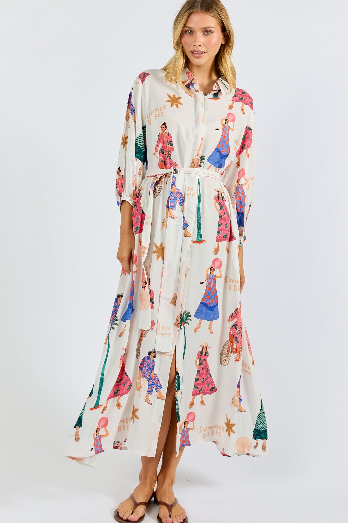 Image of Dresses. Product name - PRE SALE | LulaSoul Summer Vibes Shirtdress White in White colour by brand - Lulasoul