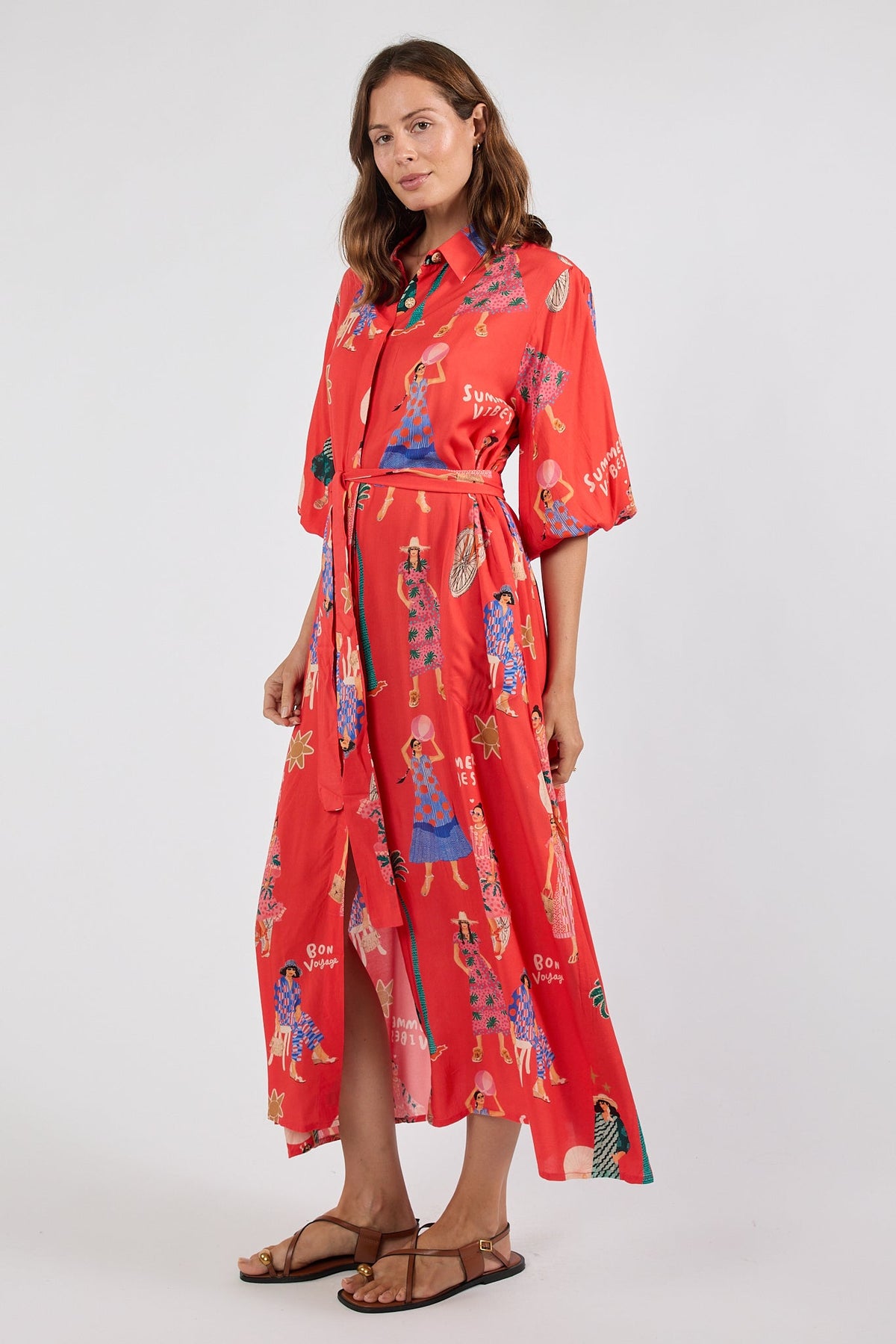 PRE SALE | LulaSoul Summer Vibes Shirtdress (Melon)