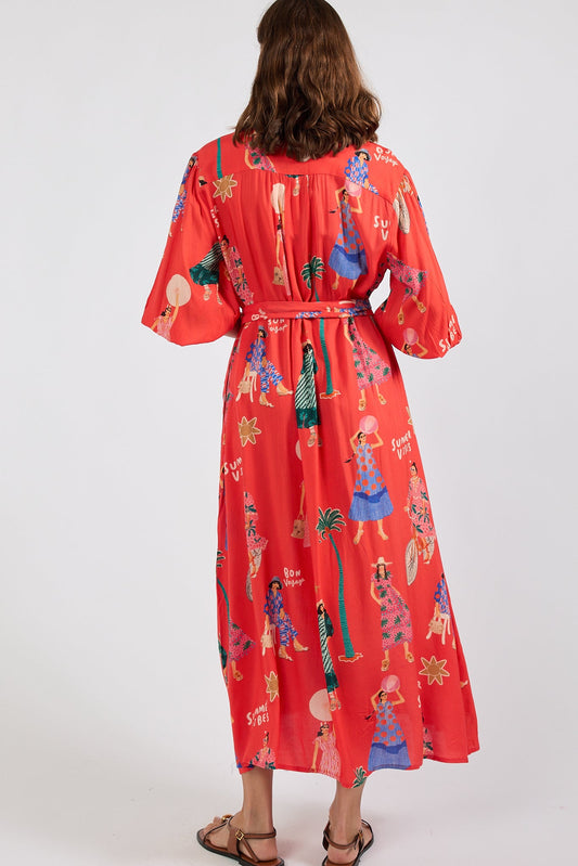PRE SALE | LulaSoul Summer Vibes Shirtdress (Melon)