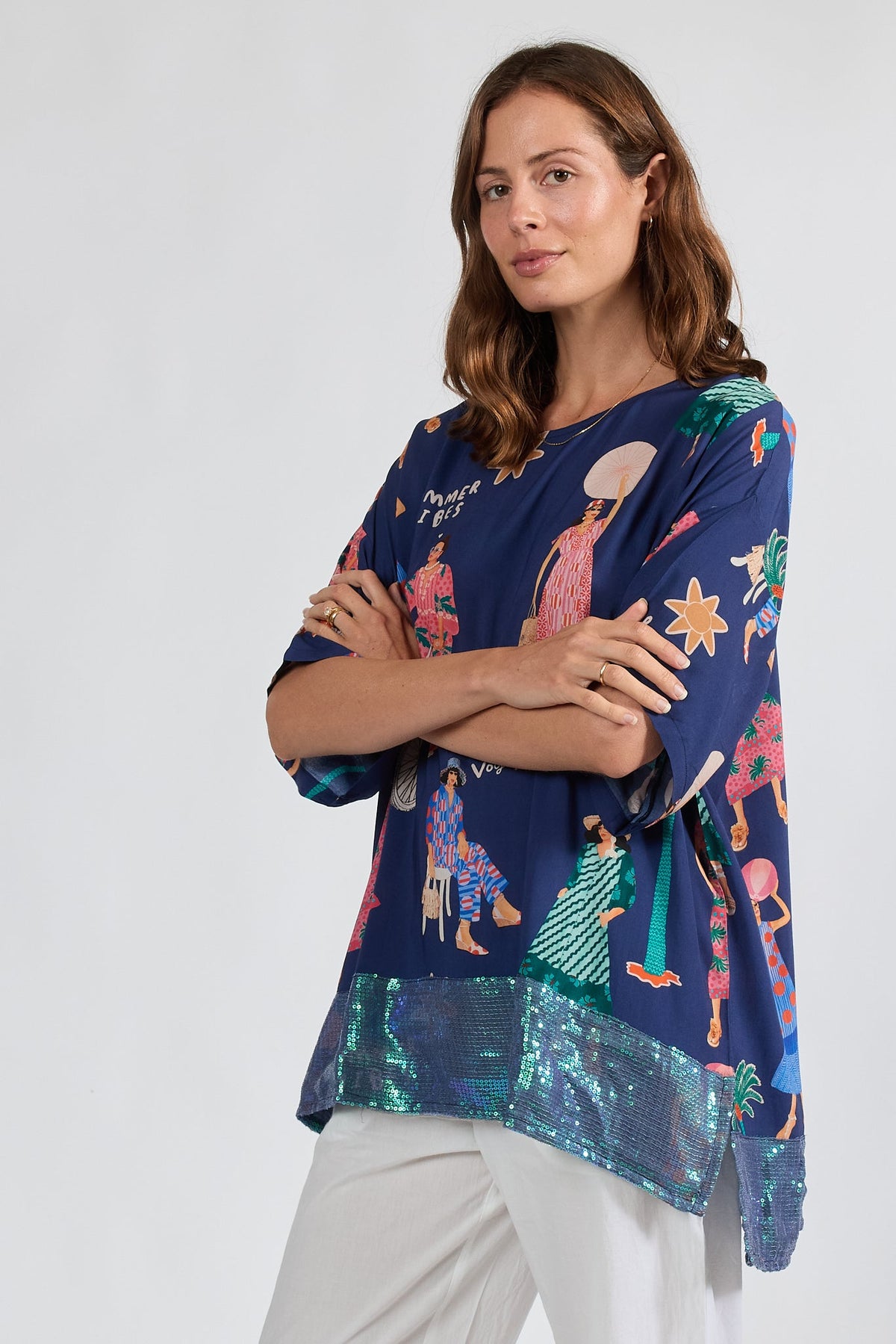 PRE SALE | LulaSoul Summer Vibes Wide T (Navy)
