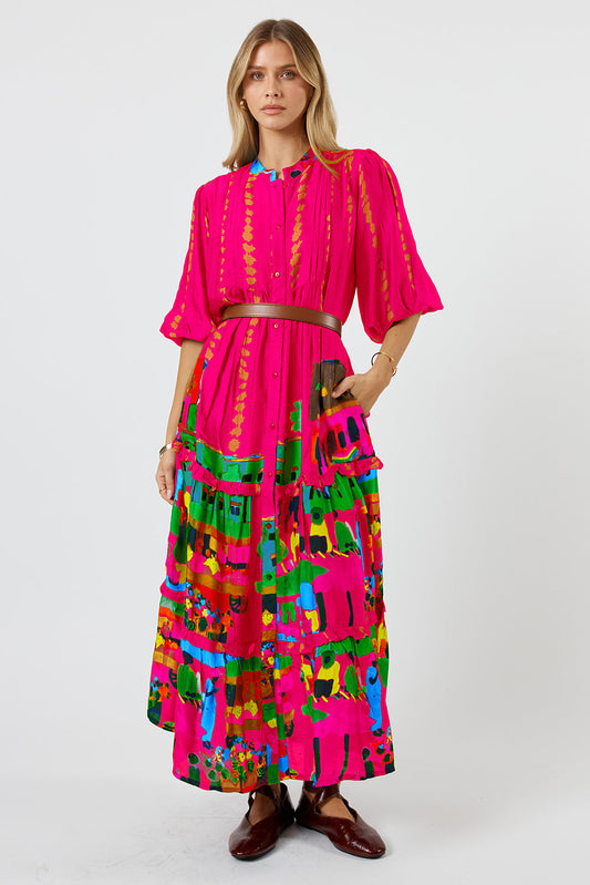 Image of Dresses. Product name - LulaSoul Surrey Maxi Raspberry in Raspberry colour by brand - LulaSoul