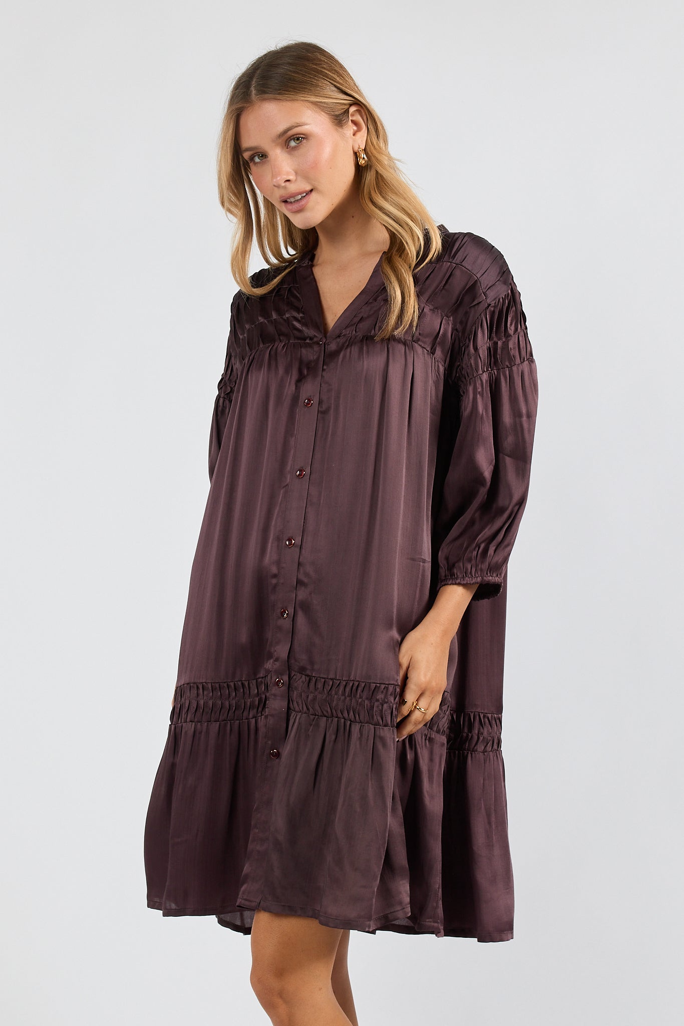 Image of Dresses. Product name - LulaSoul Venita Dress Espresso in Espresso colour by brand - Lulasoul