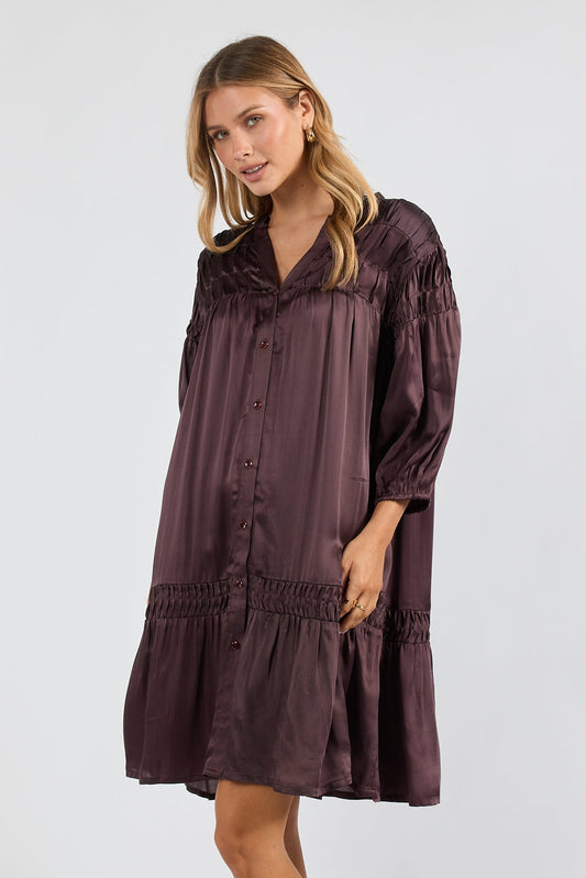 Image of Dresses. Product name - LulaSoul Venita Dress Espresso in Espresso colour by brand - Lulasoul