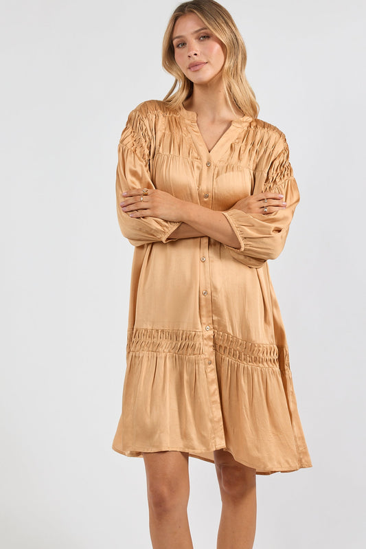 Image of Dresses. Product name - LulaSoul Venita Dress Latte in Latte colour by brand - Lulasoul