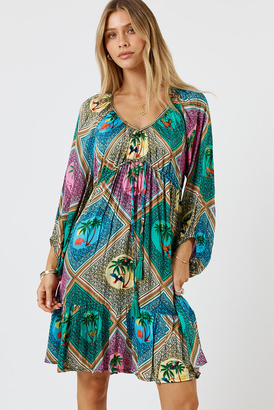 Image of Dresses. Product name - LulaSoul Windsor Tie Dress Sea in Sea colour by brand - LulaSoul