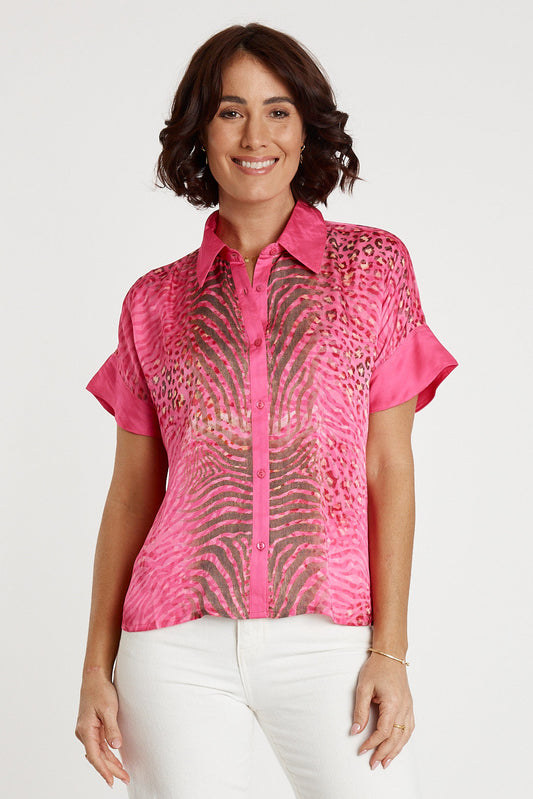 Image of Shirts. Productname: Lulasoul Maasai Shirt Fuschia in Fuschia colour by brand - LulaSoul