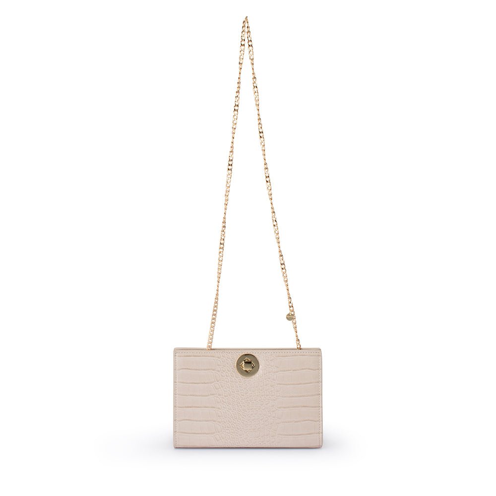 Olga Berg LUNA A-Line Clutch (Natural)