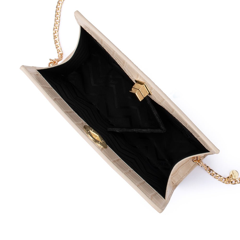 Olga Berg LUNA A-Line Clutch (Natural)